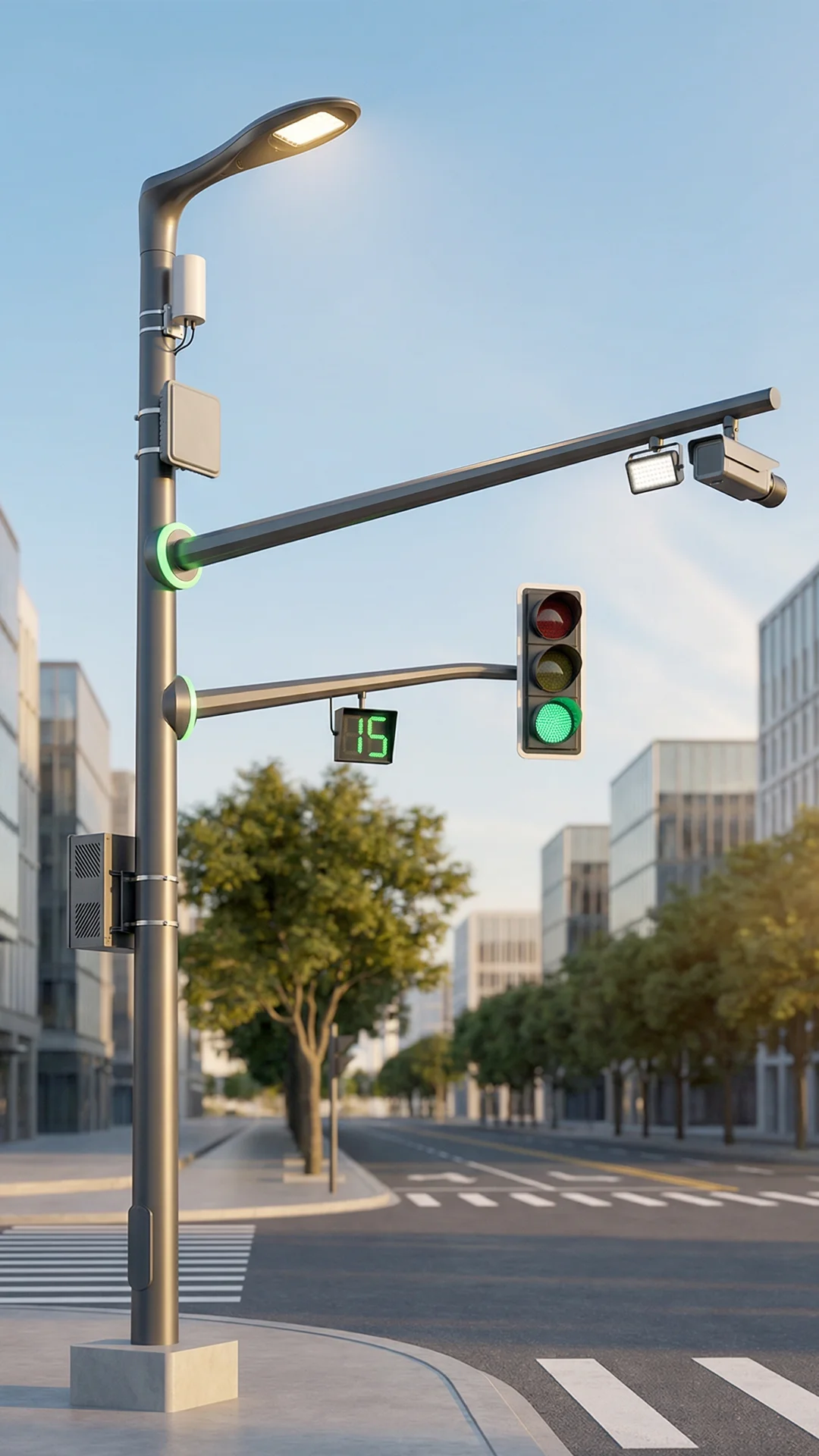 Poste de Tráfico Inteligente 4 en 1