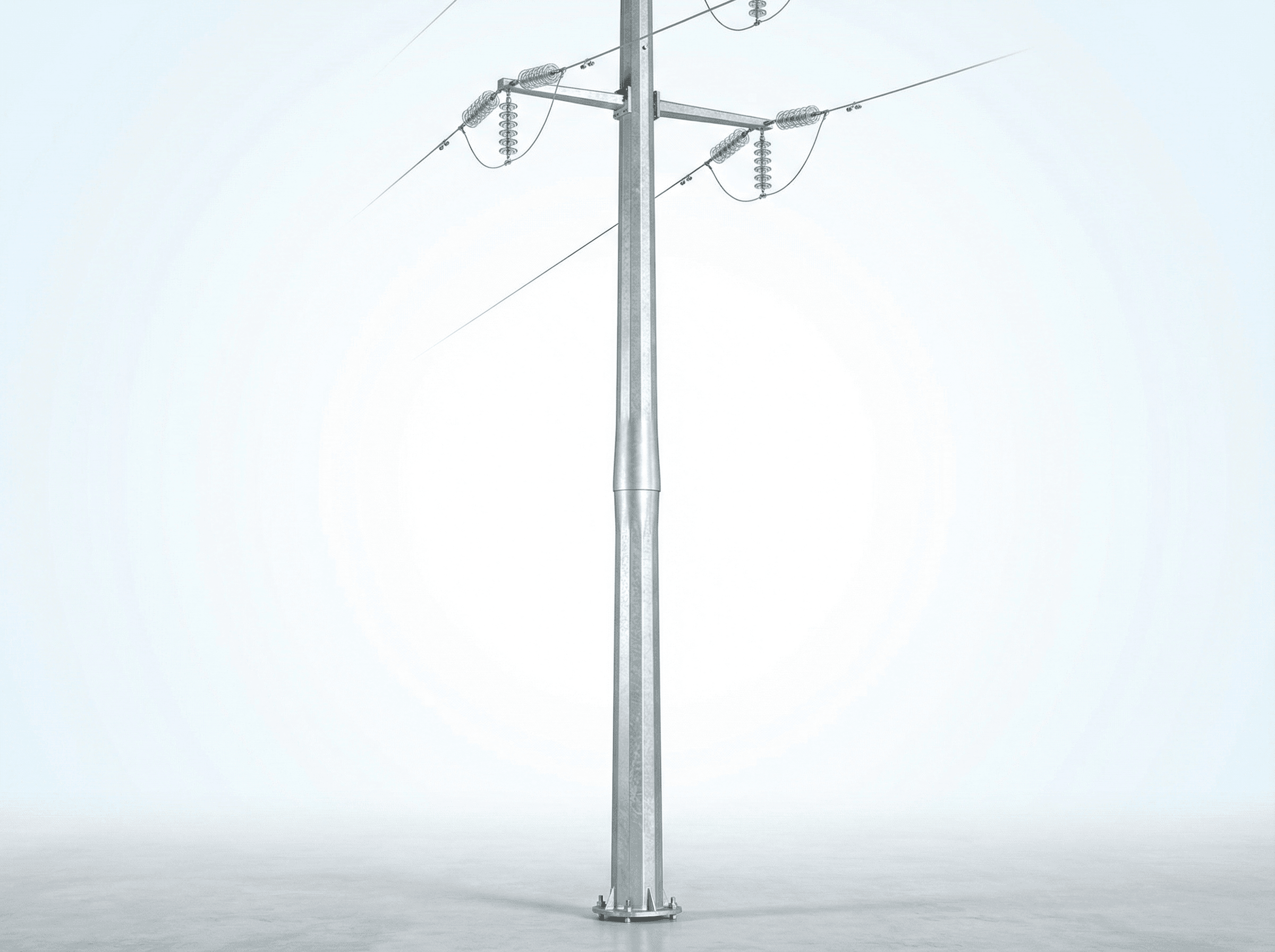 18m 10kV Tapered Monopole Urban Aesthetic Slip-Joint - Double-Circuit ...
