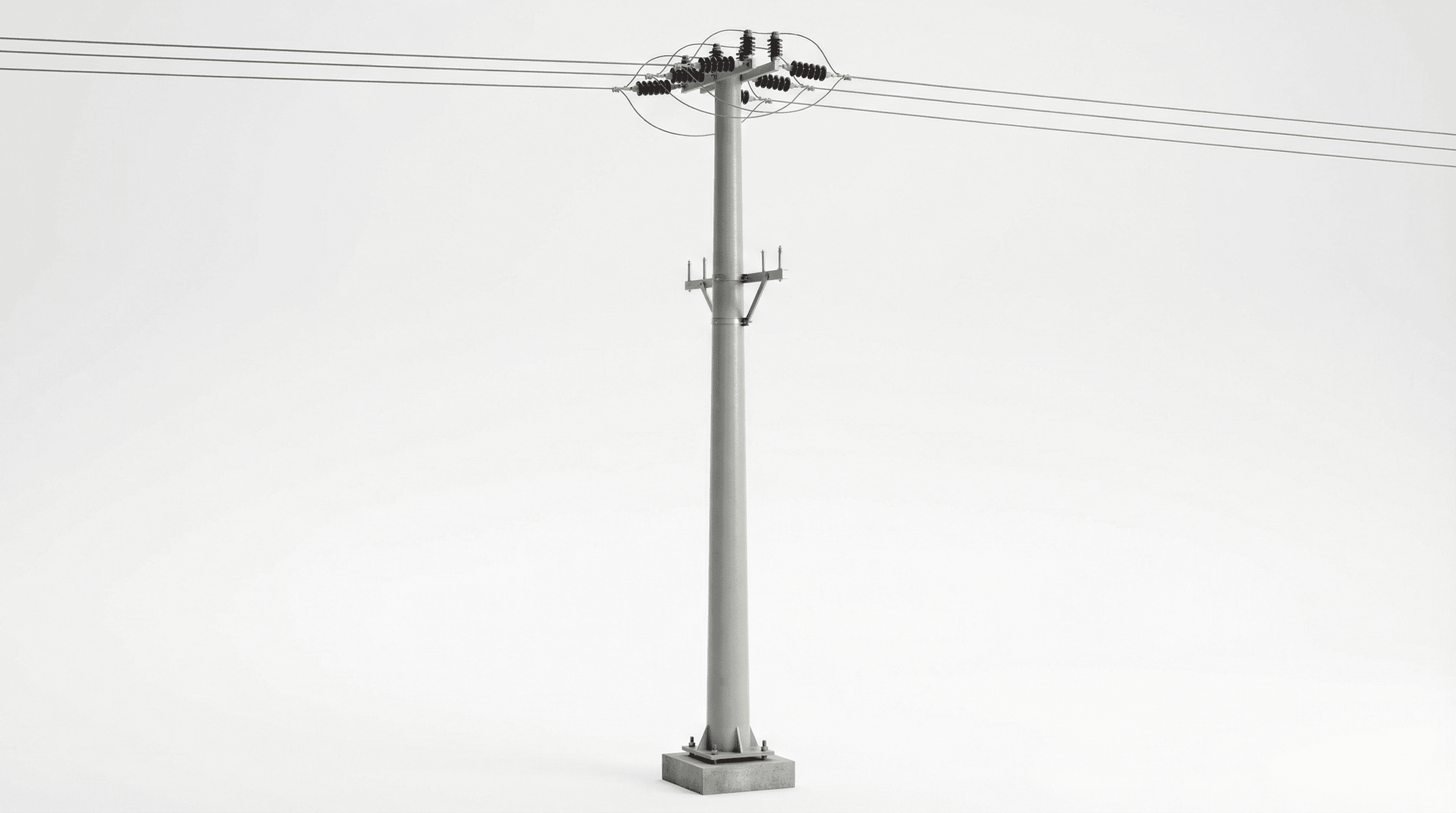 Loop Over Pole 18m 35kV FRP Pole Coastal - Marine-Grade Corrosion-Proof Sub ...