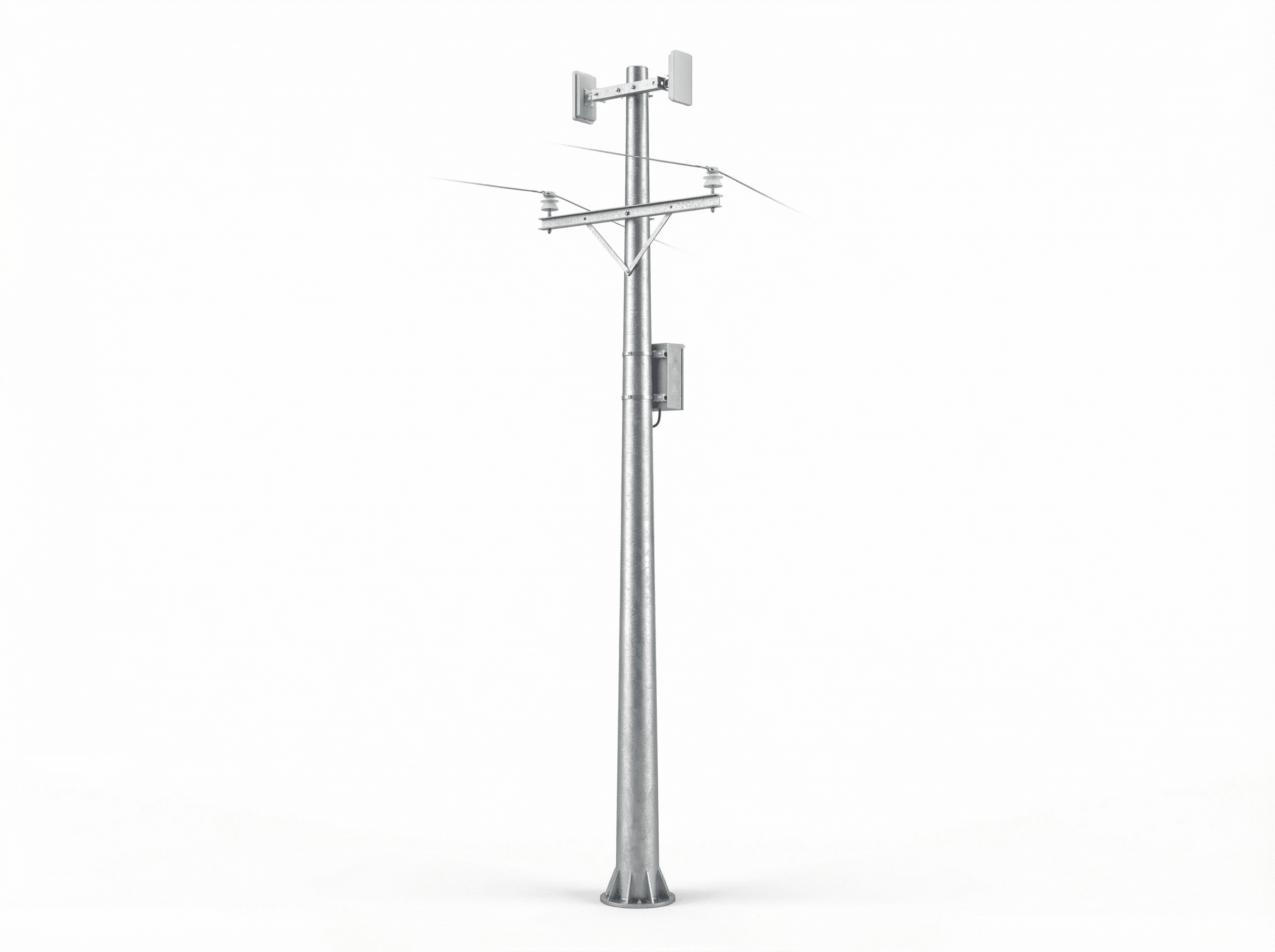 12m Distribution Telecom Shared Pole - 10kV Joint-Use Steel Pole ...
