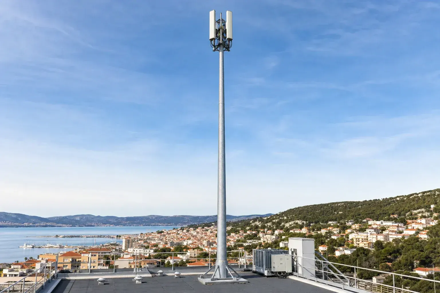 19m Rooftop Tower Building Mount Slip-Joint - 39 m/s Steel Telecom ...