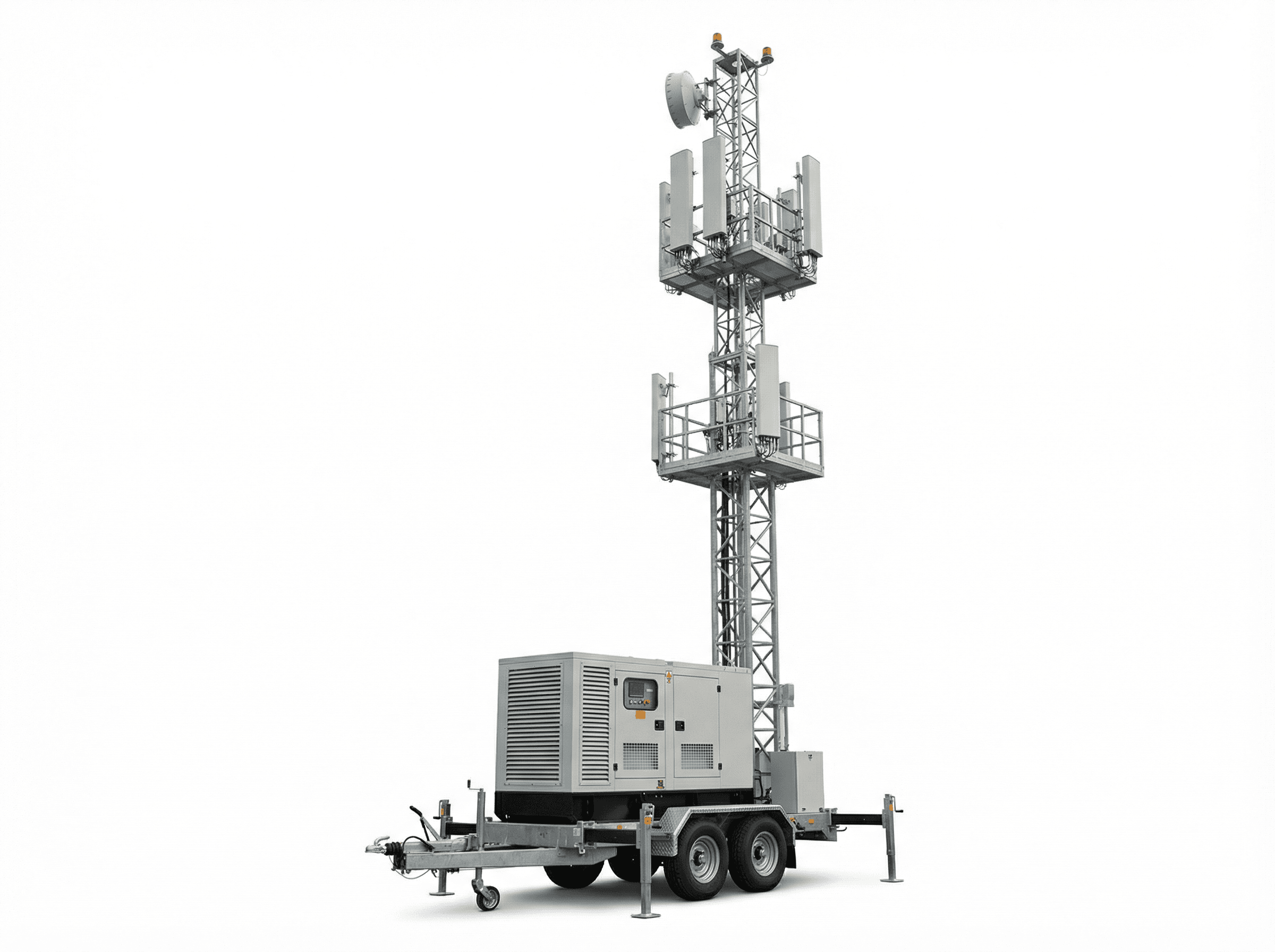 25m Rapid Deployment COW - Mobile 4G/5G Cell on Wheels Tower | SOLARTODO
